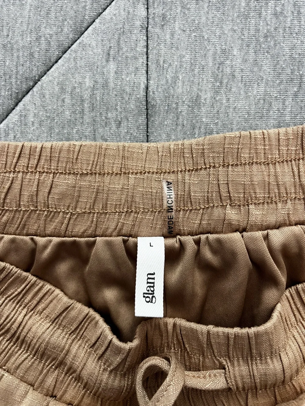 glam Tan Skort with Elastic Waist